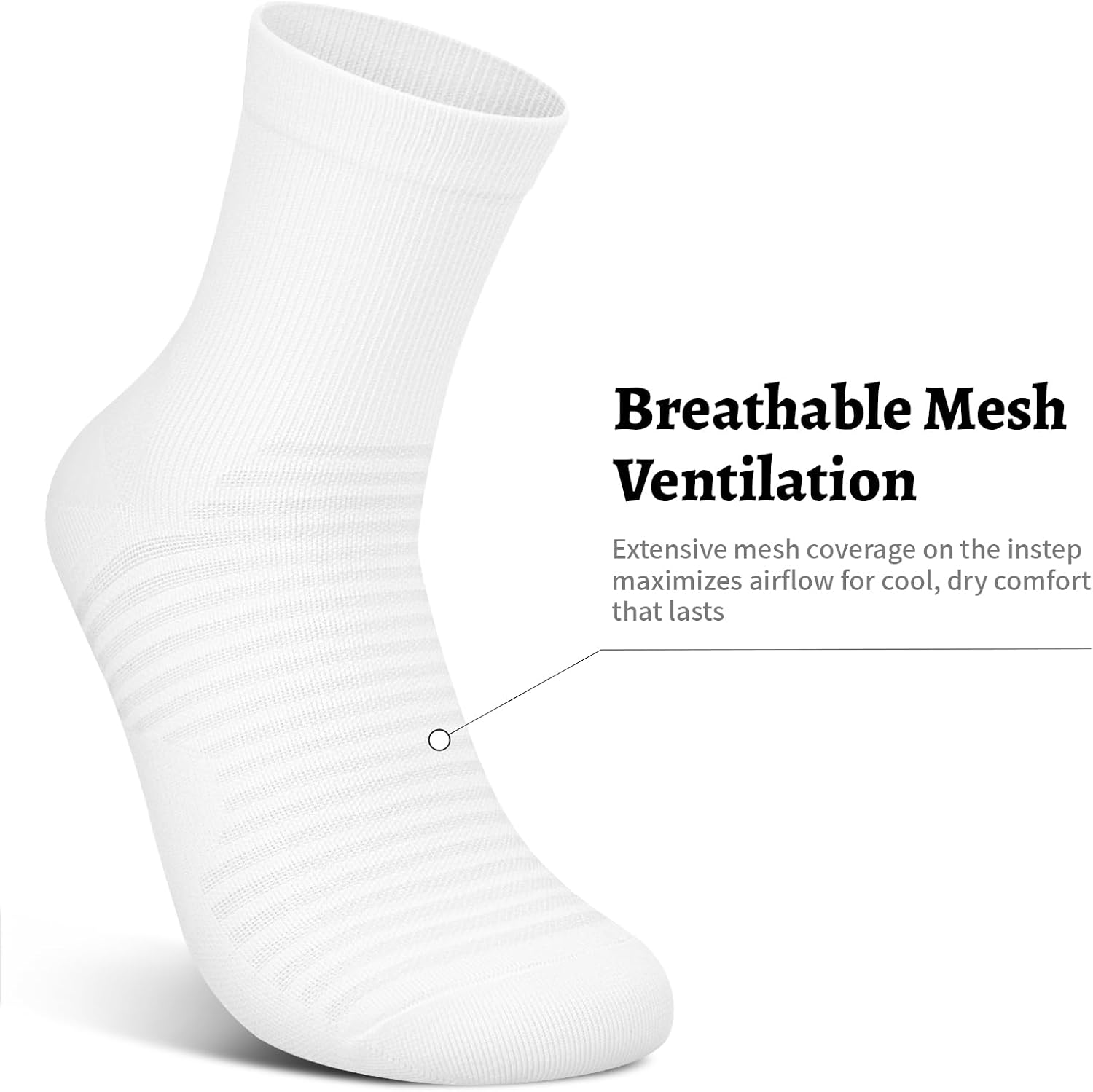 Compression Running Ankle Socks for Men and Women (6 Pairs), Quarter Athletic Socks for Running, Cycling, Golf, Work - Image 4