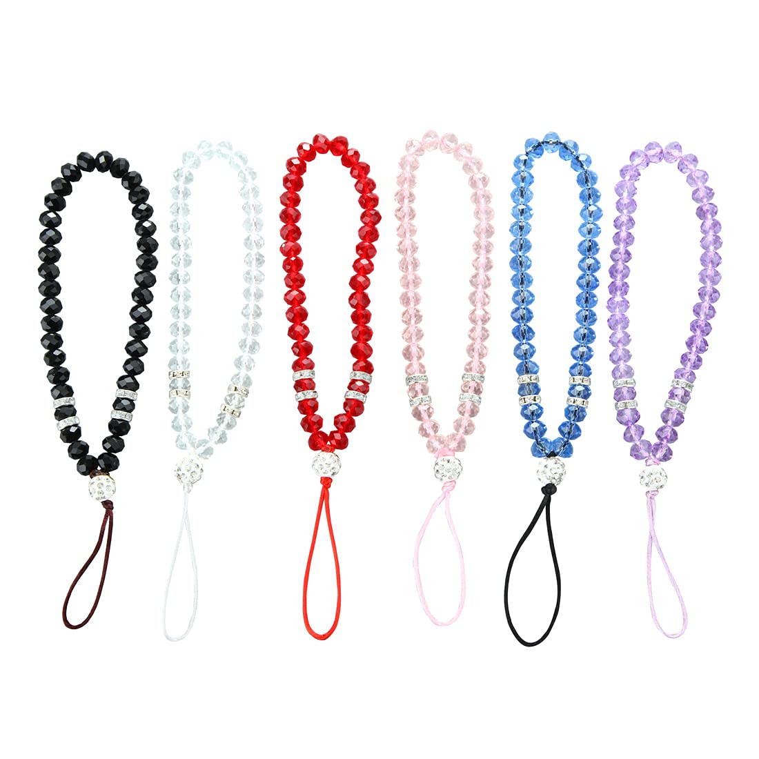 KING OF FLASH Universal Premium Beaded Wrist Lanyard Strap for Women Girls - Crystal Fashionable Hand Wrist Strap Cord for Phone, Camera, ID Card, USB Flash Drives, Keys, Keychains, Tag Badge Holder