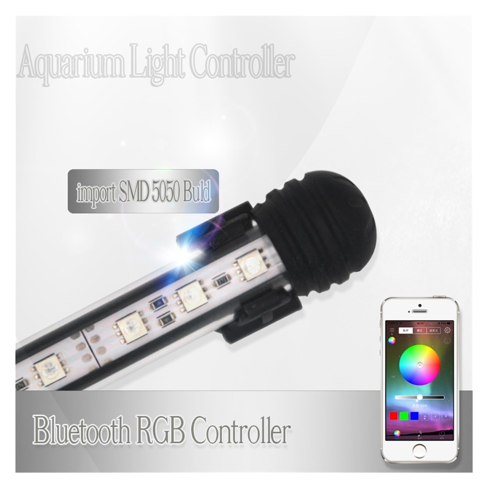 oświetlenie akwarium Oświetlenie do akwarium RGB Marine Kontroler Fish Tank Oprawa Led do akwarium Led Light Zatapialne oświetlenie do akwarium do akwarium roślinnego(29CM)