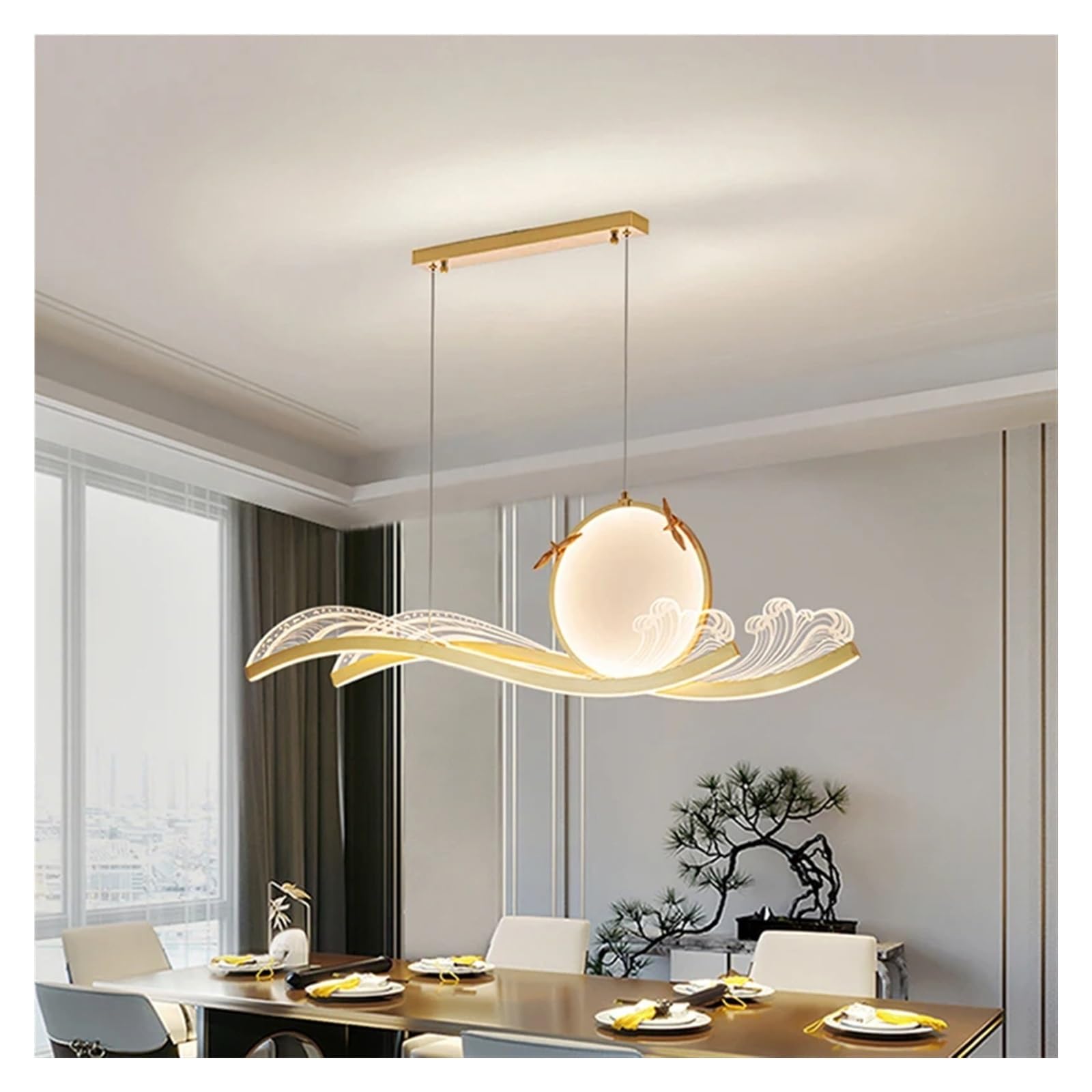 RRJJ Modern Decor Pendant lamp led Chandeliers Compatible with Dining Room Pendant Lights Hanging Lamps Compatible with Ceiling Pendant lamp Indoor Lighting,Chandelier Ceiling Fixtures