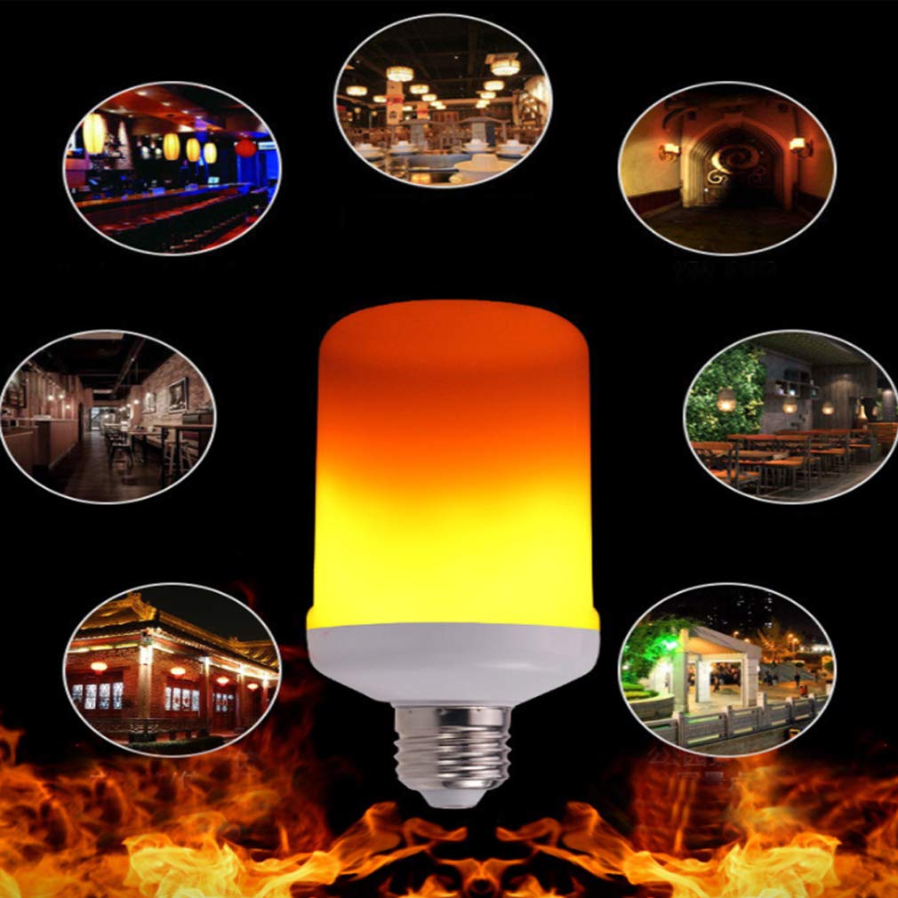 Lampadina A Fiamma 5W, E27 LED Effetto Fuoco Tremolante Lampadina E14 LED Flickering Fire Effect Lampadina con 2 modalità Flicker Fiamma Lampadina per Natale Casa Hotel Bar,E27,10pcs