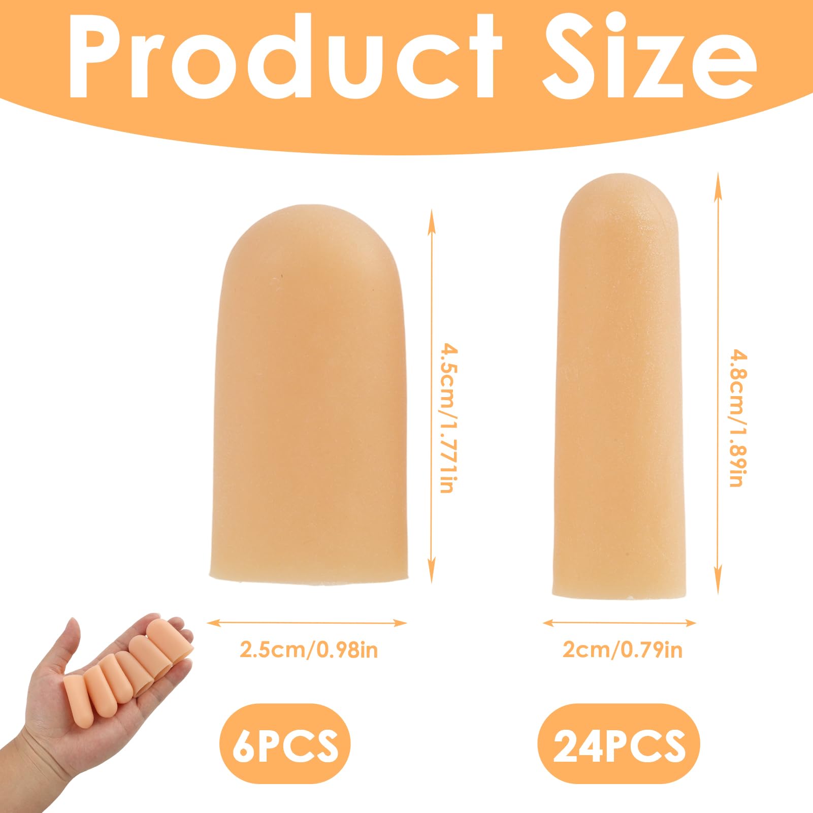 30PCS Protège Doigts en Silicone Étanches, Doux et Réglables Protection Durable pour Protège, SEBS matériau humidifiant et hydratant Pouce Flexible per Activités Quotidiennes