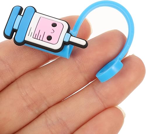 Miniatura 3 de Tapones de paja de silicona, 4 unidades, con temática de médico, reutilizables, para enfermeras, regalos divertidos para enfermeras, médicos,