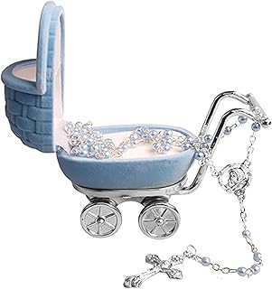 Widdle Gifts Cochecito de bebé con rosario, color azul 0112, Plástico
