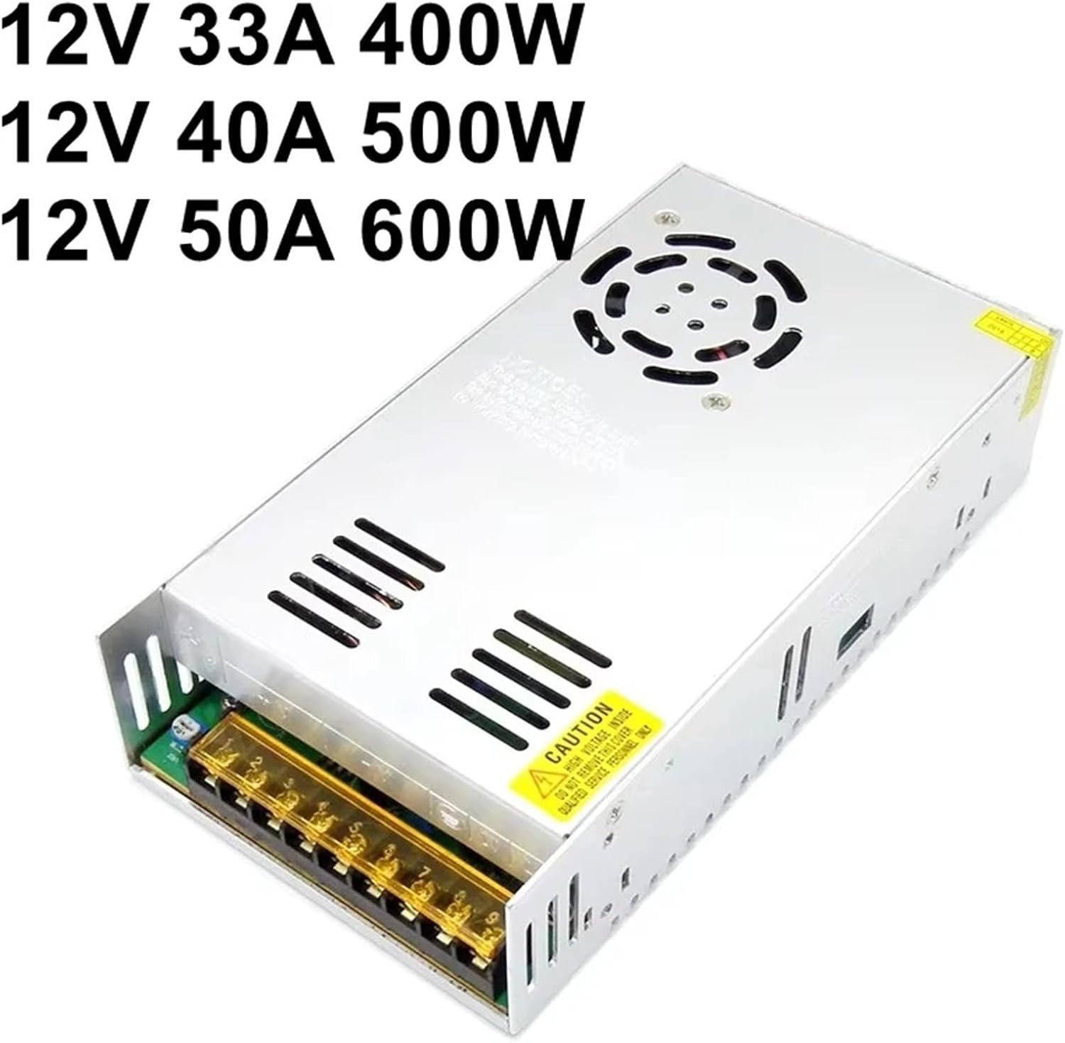 DC 12V Switching Power Supply 50A 600W 40A 500W 400W Regulator 110V 220V AC Surveillance Source Adapter for Led Strip Lamp Light(40A 500W)
