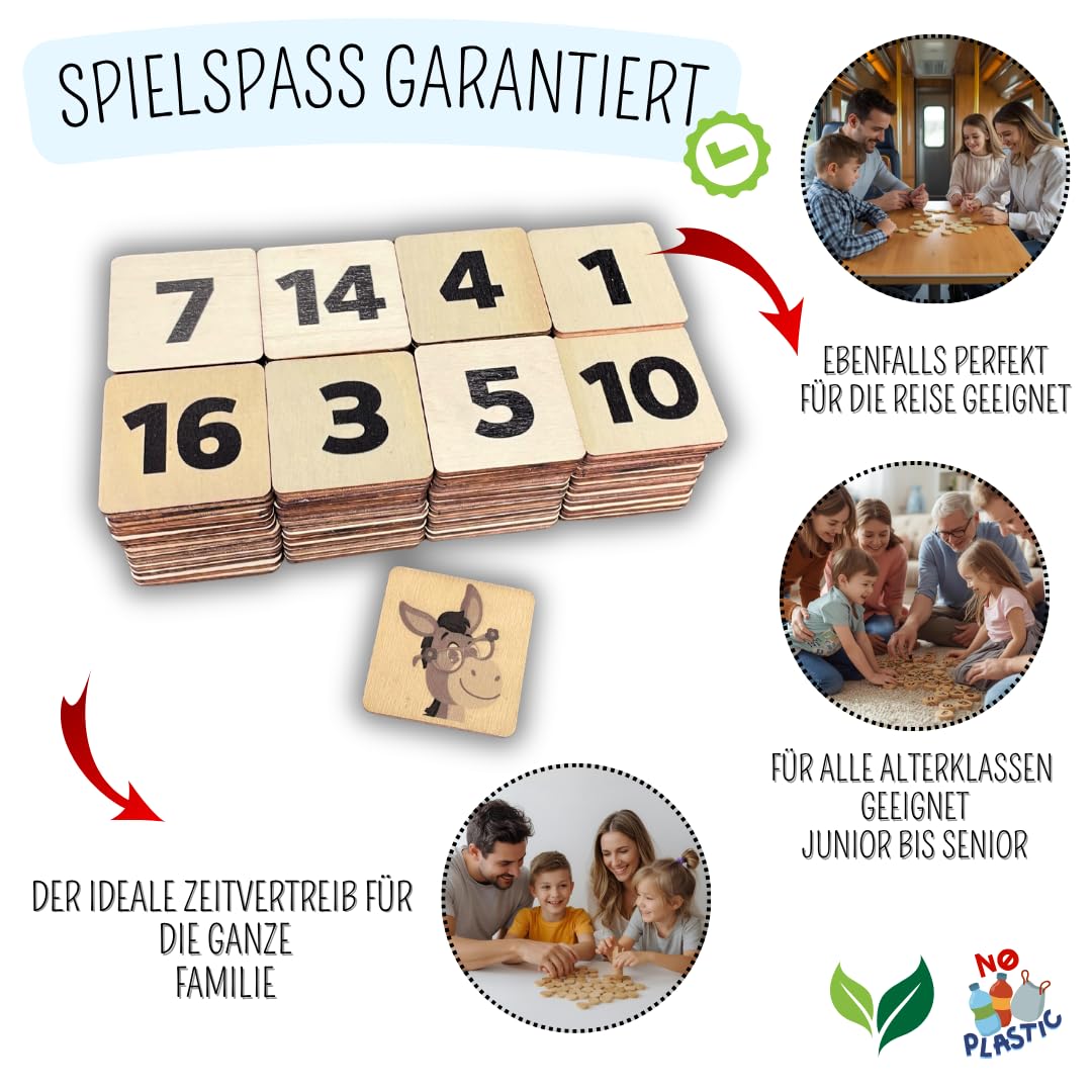 Mutou Das Eselspiel 2.0 ECKIG 121 Teile Holz Familienspiel Lernspiel