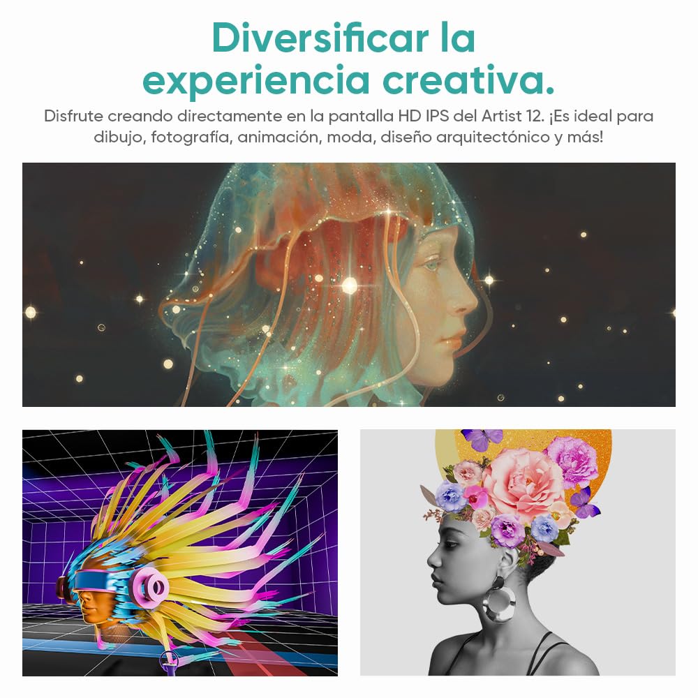 XP-Pen Artist 12 - Monitor gráfico (1920 x 1080 HD, IPS, con Barra táctil, lápiz P06 con Goma de borrar para enseñanza remota en casa)