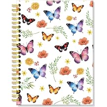 ERHACHAIJIA Watercolor Butterflies Hardcover 160 Pages Lined Spiral Notebook, Funny Work Gifts for Women Writers Coworker Boss Butterfly Lover, Journal for Writing, Daughter Back to School Gifts