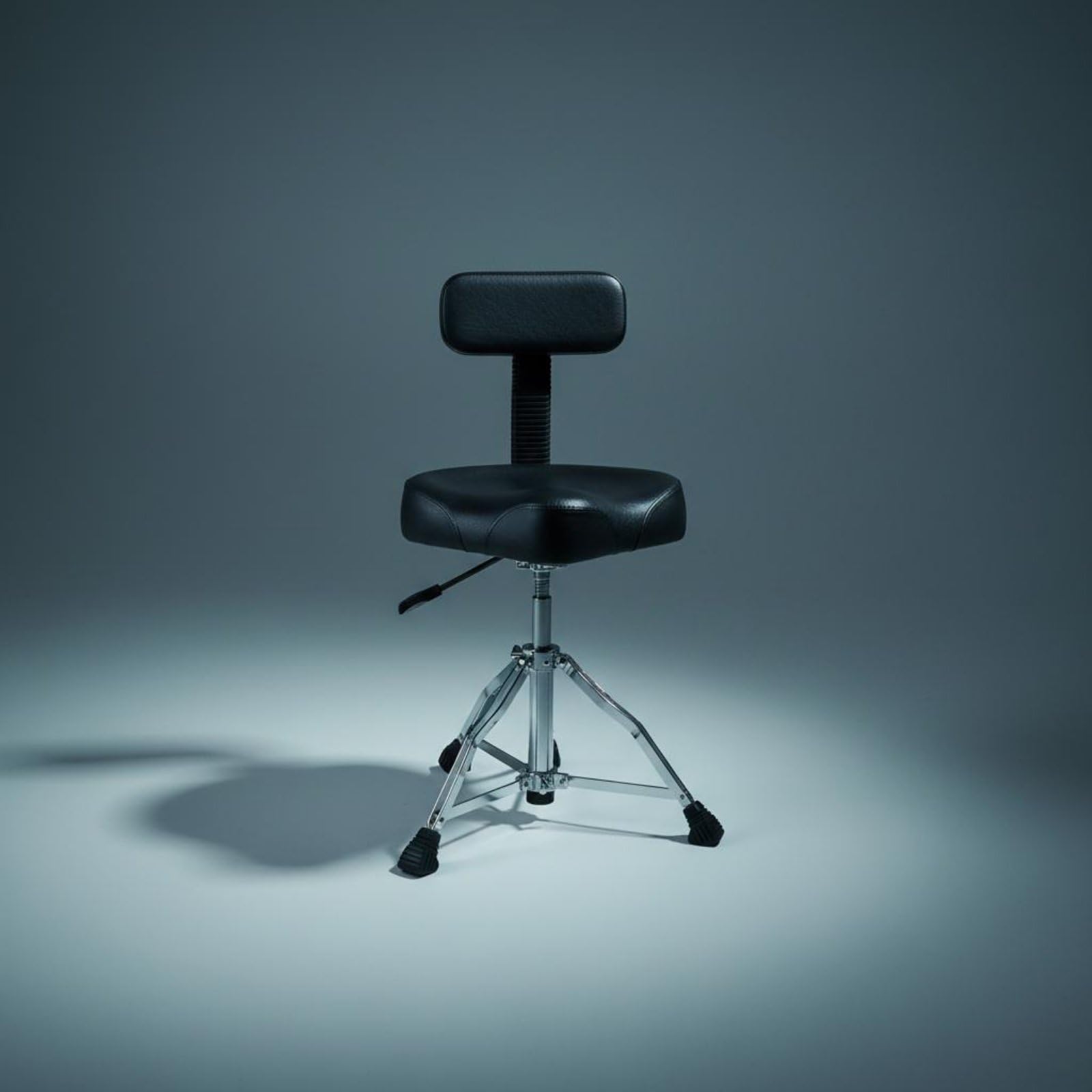 kowaku Asiento de Batería Ajustable Trono Sillín Taburete Almohadillado Regulable y Base Trípode de Metal para Ensayos, Azul, Taburete De Batería Tipo Silla De Montar con Ajuste De Presión De Aire