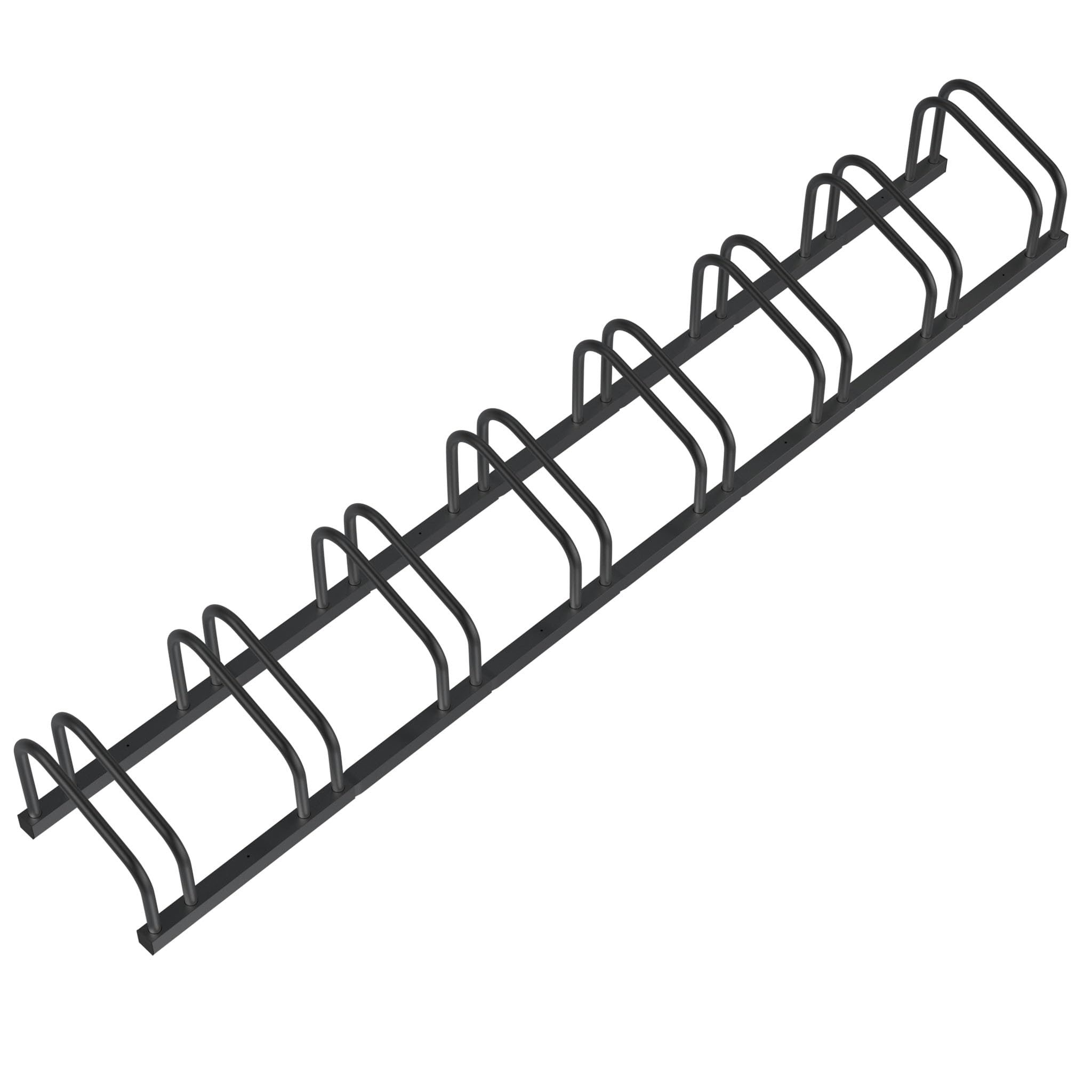 Aufun Supporto per bicicletta in acciaio legato con viti, per garage, bicicletta (per 8 biciclette, nero)