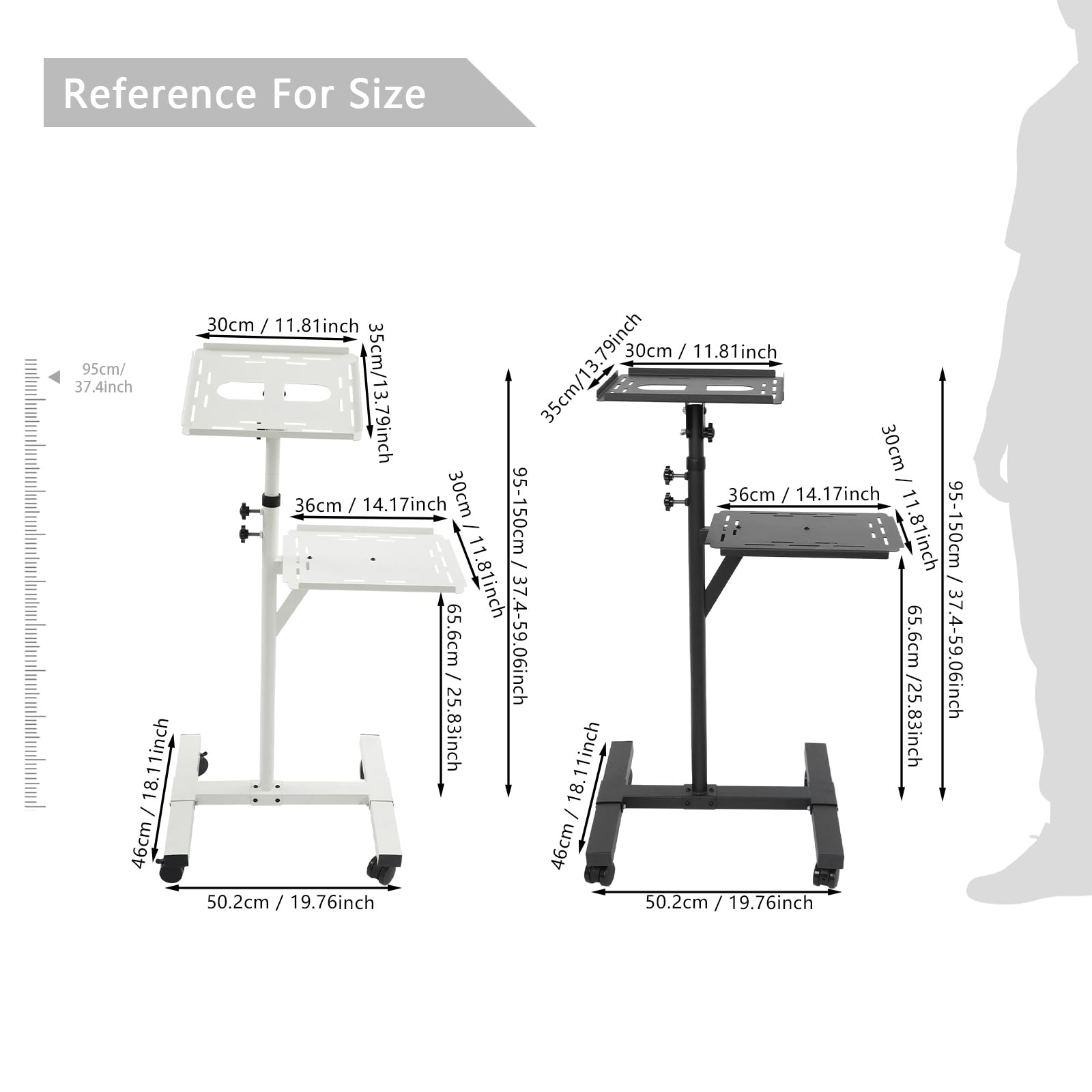 Soporte para proyector ajustable con ruedas