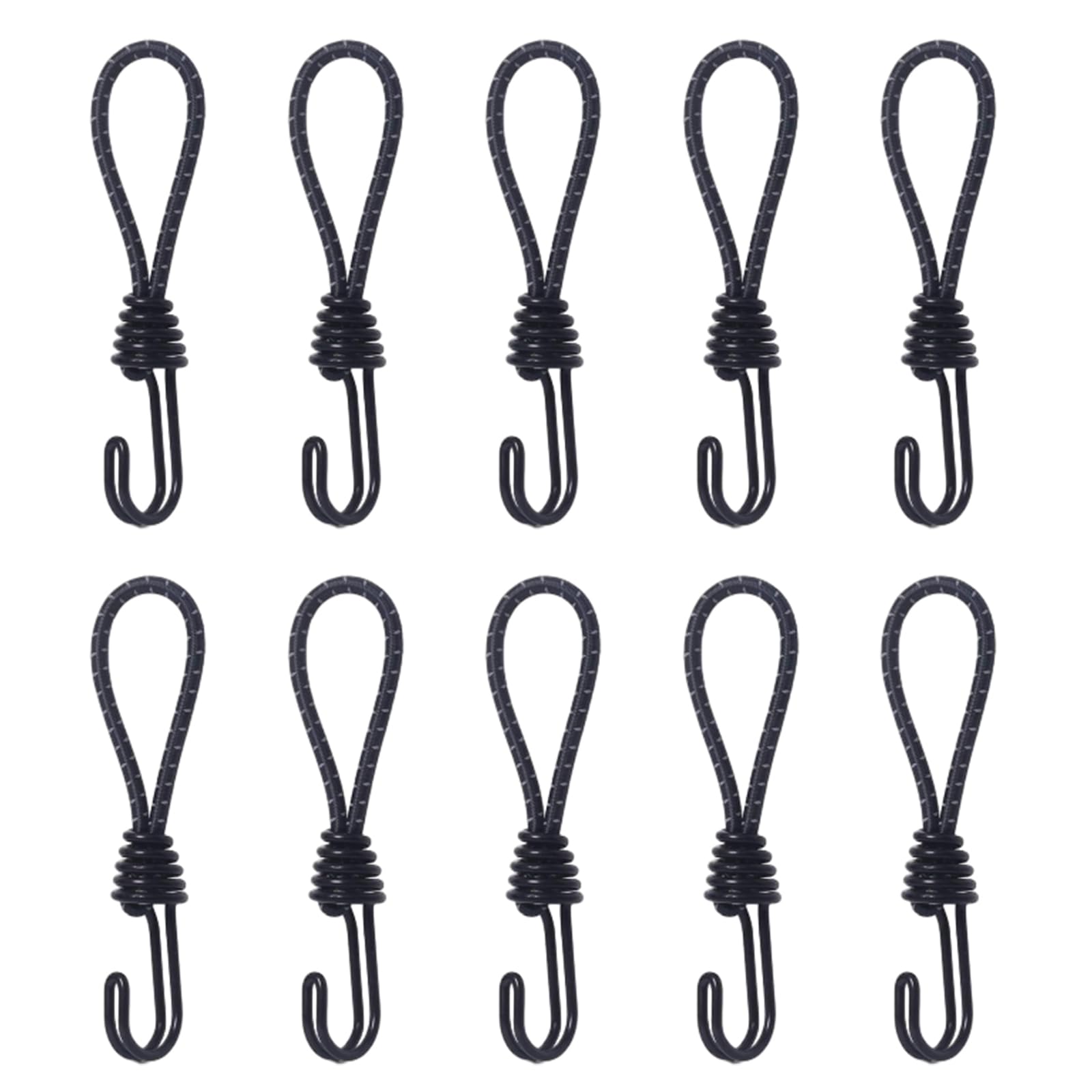Lerpwige 10Pcs Tent Fixing Cord String Carabiner Hook Accessories Tent Elastic Rope Cord Hook For Outdoor Camping Canopies Tarp