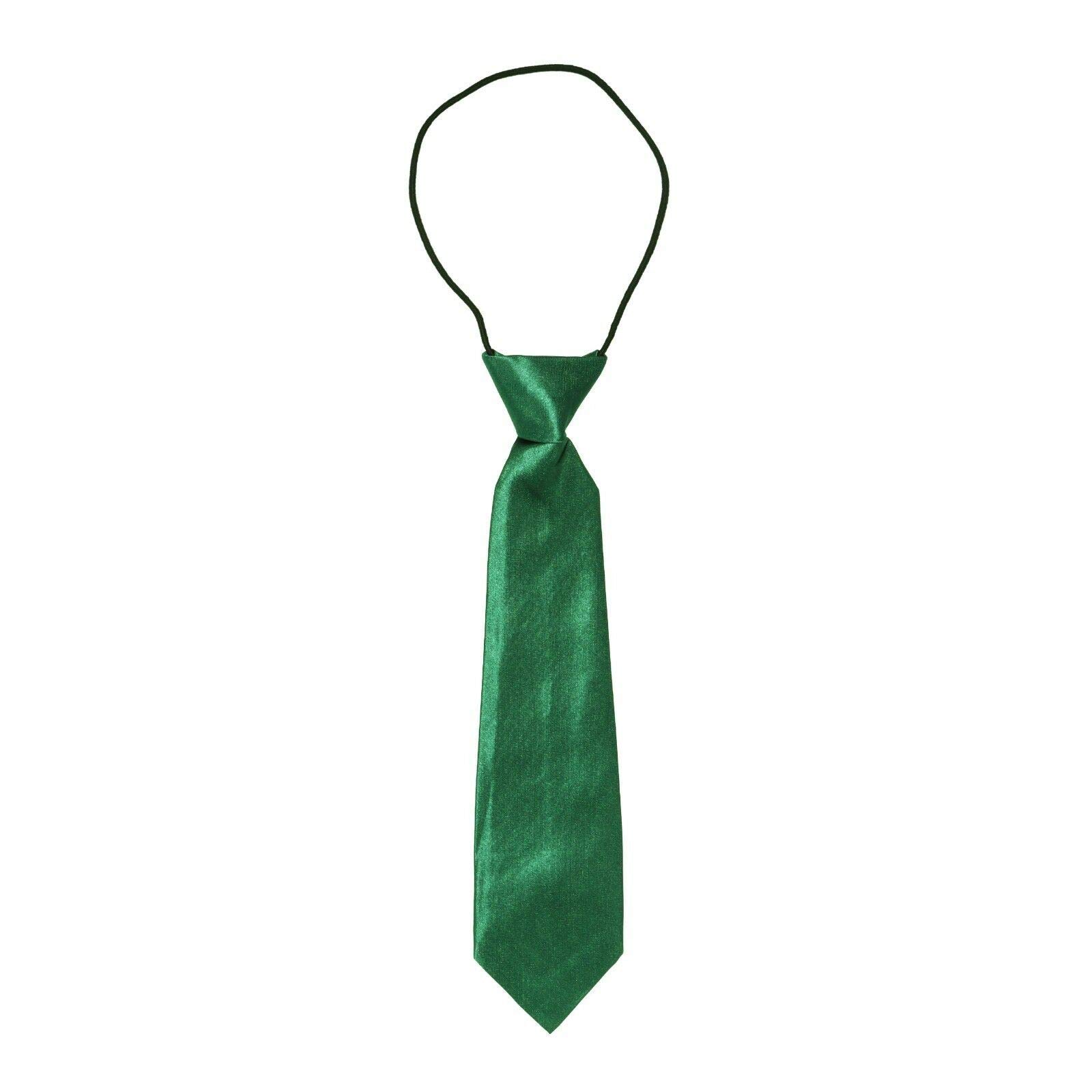 Robelli Boys Emerald Green Kids Elastic Satin Neck Tie – (School/Prom/Wedding) Available In A Variety Of Colours (Emerald Green)