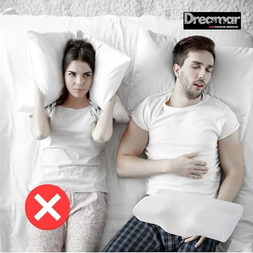 Miniatura 9 de Dreamar Almohada ortopédica de espuma viscoelástica de contorno, 24  x 14  x 5  (tamaño queen), blanco, 1 pieza, almohada de apoyo para lado