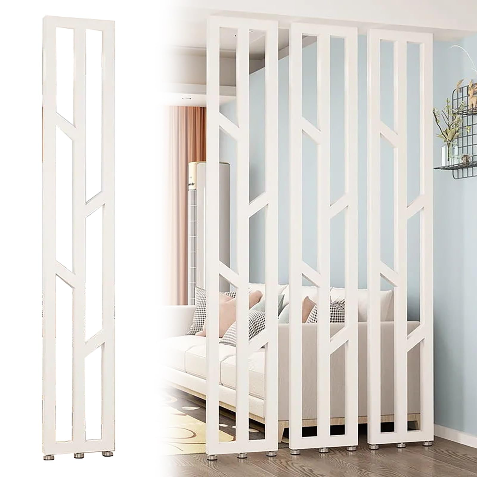 Iron Privacy Screen Panel - Floor to Ceiling Wall Partition Room Divider, Adjustable Height for Restaurants, Hotels, Kitchens, and Apartments.