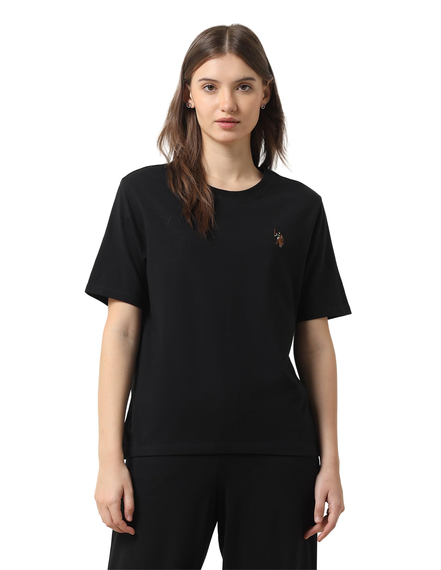 u.s. polo assn. Women's Cotton Solid Loose Fit T-Shirt-picture-31