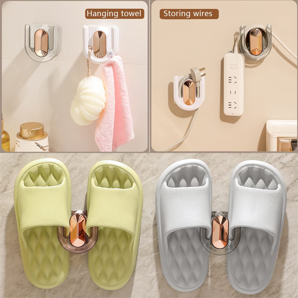 3 Pezzi Scarpiera Da Parete Autoadesiva – Porta Scarpe In Plastica Per Bagno/Camera