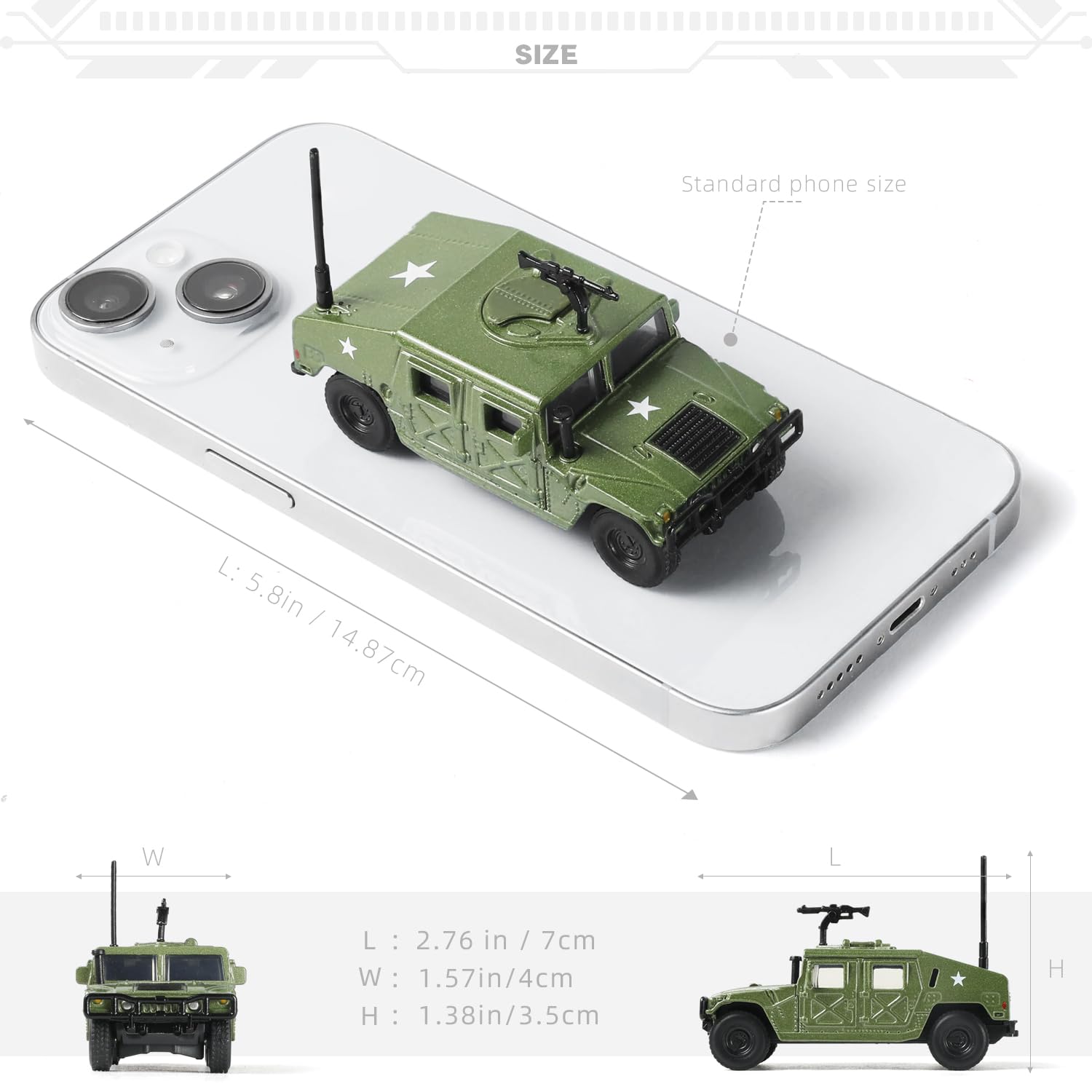Amazon | NUOTIE 1/64 ハマー H1 カーモデル ミリタリー トラック オフ