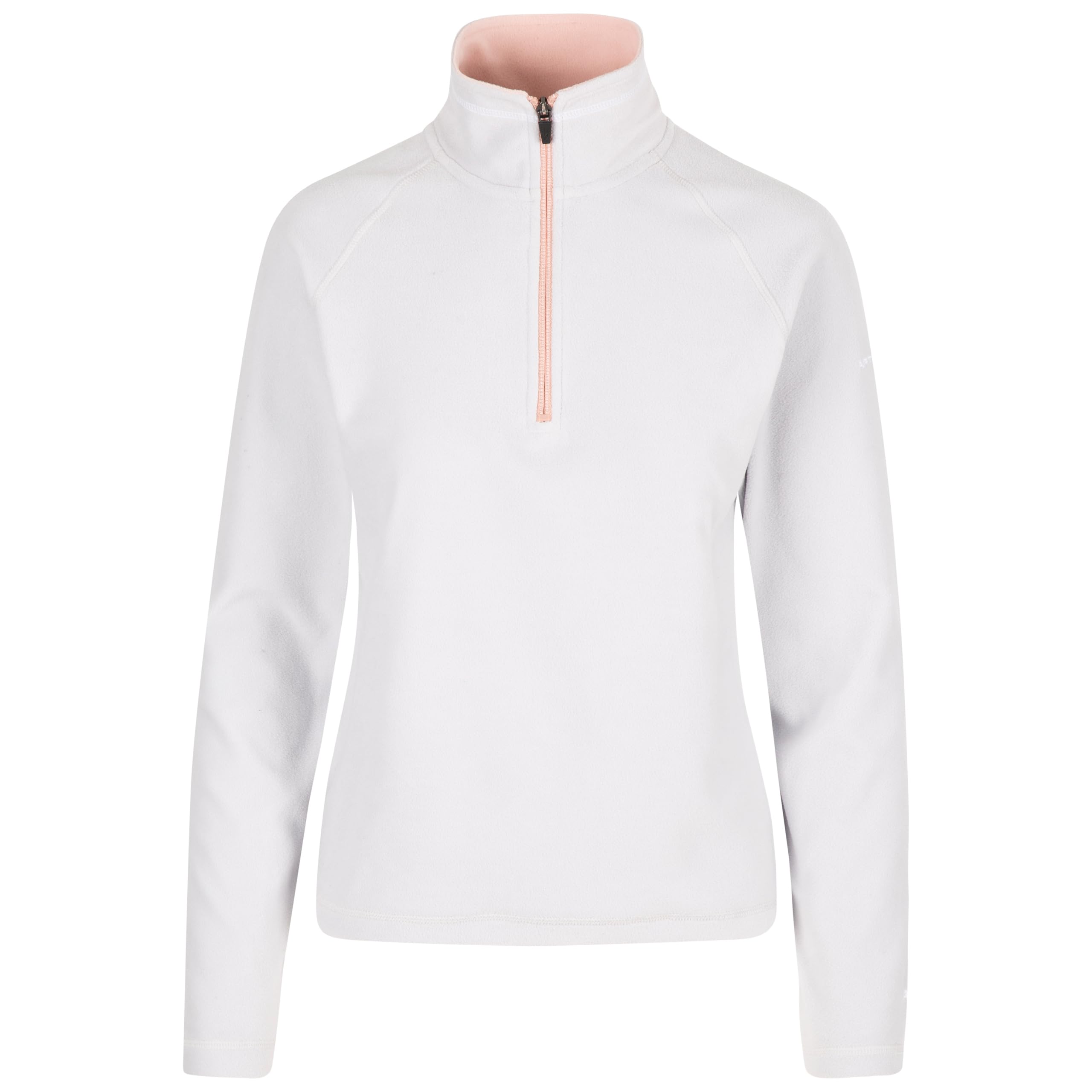 Trespass Women's Pale Grey Fleece Jacket Skylar - Microfleece, Airtrap, 1/2 Zip Neck, Contrast Inner Collar And Trims, Knitted, 100% Polyester