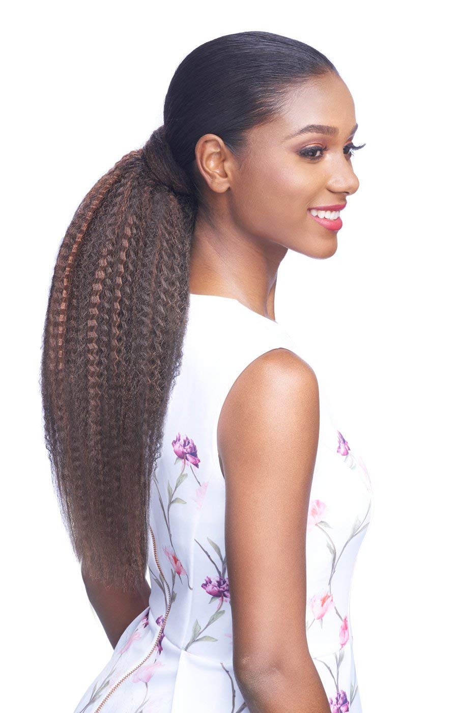 VANESSA Express Curl Drawstring with Bundle Wrap Long Length Ponytail Premium Synthetic High Heat Fiber End Loose - STB CRINKLE (1B)
