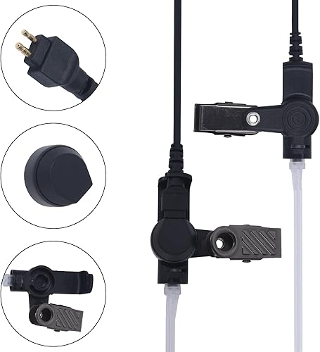 Miniatura 5 de CLP1010e Auricular de tubo acústico CLP1080e Radio Ear Piece con micrófono PTT Headset Compatible con Motorola UHF 1010e 1080e CLP1040e CLP1083e