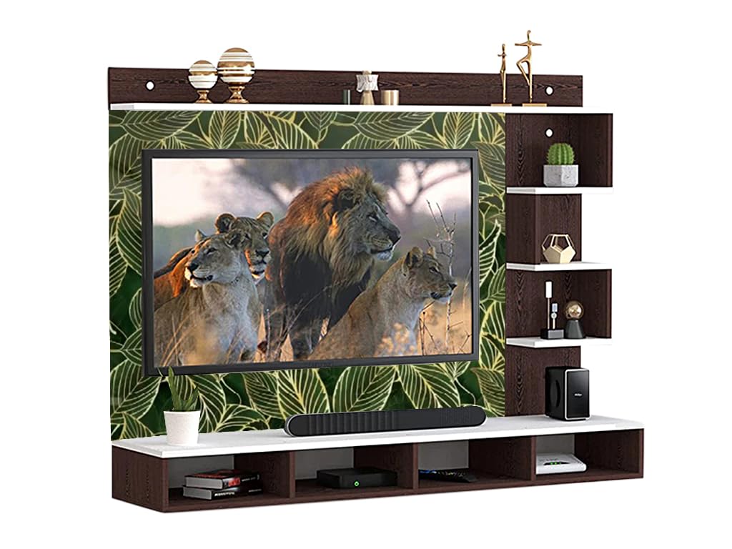 Engineering Wood Floor Standing TV Entertainment Unit Set Top Box Stand Back Side 3mm UPVC Self Adhsive Waterproof Sheet (Leaf Green, 24-40 Inches, Without Fitting)-image-5