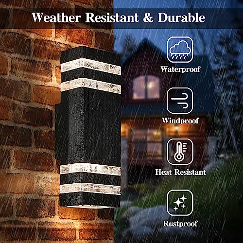 HLFVLITE Outdoor Wall Lights Mains Powered, Waterproof Outside Wall Lights for Porch Entryway, Garage, Patio, Balcony - Image 4