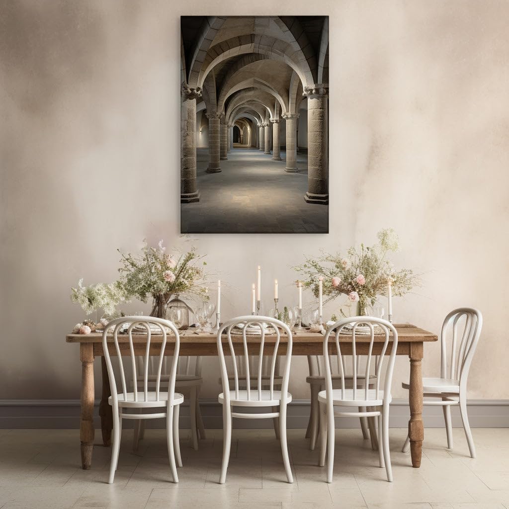 Canvas for Living room. Whispers from the Past: Unraveling the Mysteries of the Ancient Corridor, 27 x 18 inch Canvas Wall Art - Contemporary Masterpieces - Modern Home Decor