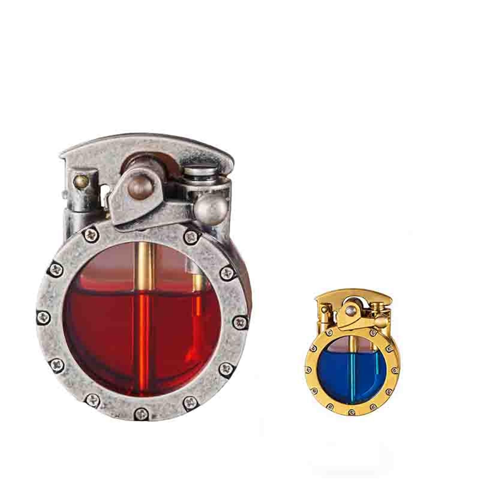 Mechero de queroseno, recargable, resistente al viento, vintage, de bolsillo, de metal, perfecto para cigarros, velas, camping, gran idea de regalo, paquete de 2