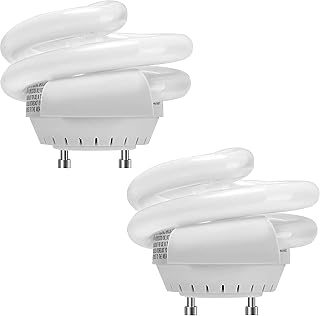 OHLECTRIC Mini Spiral T3 Compact Fluorescent Light Bulbs - Twist and Lock GU24 Base - 120V - 13W - 800L - 2-Pin Fluorescent Bulbs - 2700K - Pack of 2; OL-22023