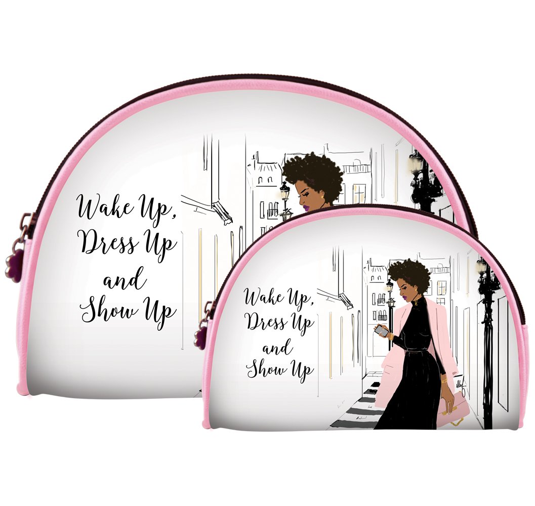 - Wake Up, Dress Up and Show Up Cosmetic Bags (Set of two) COS-15