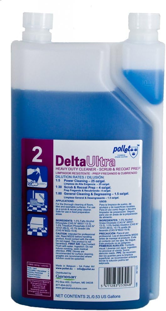 Delta Ultra Power Cleaner & Degreaser: 1/2L Bottle of Super Concentrated Cleaner & Degreaser with 1 Refillable Spray Bottle and 1 Refillable Flip-Top Bottle