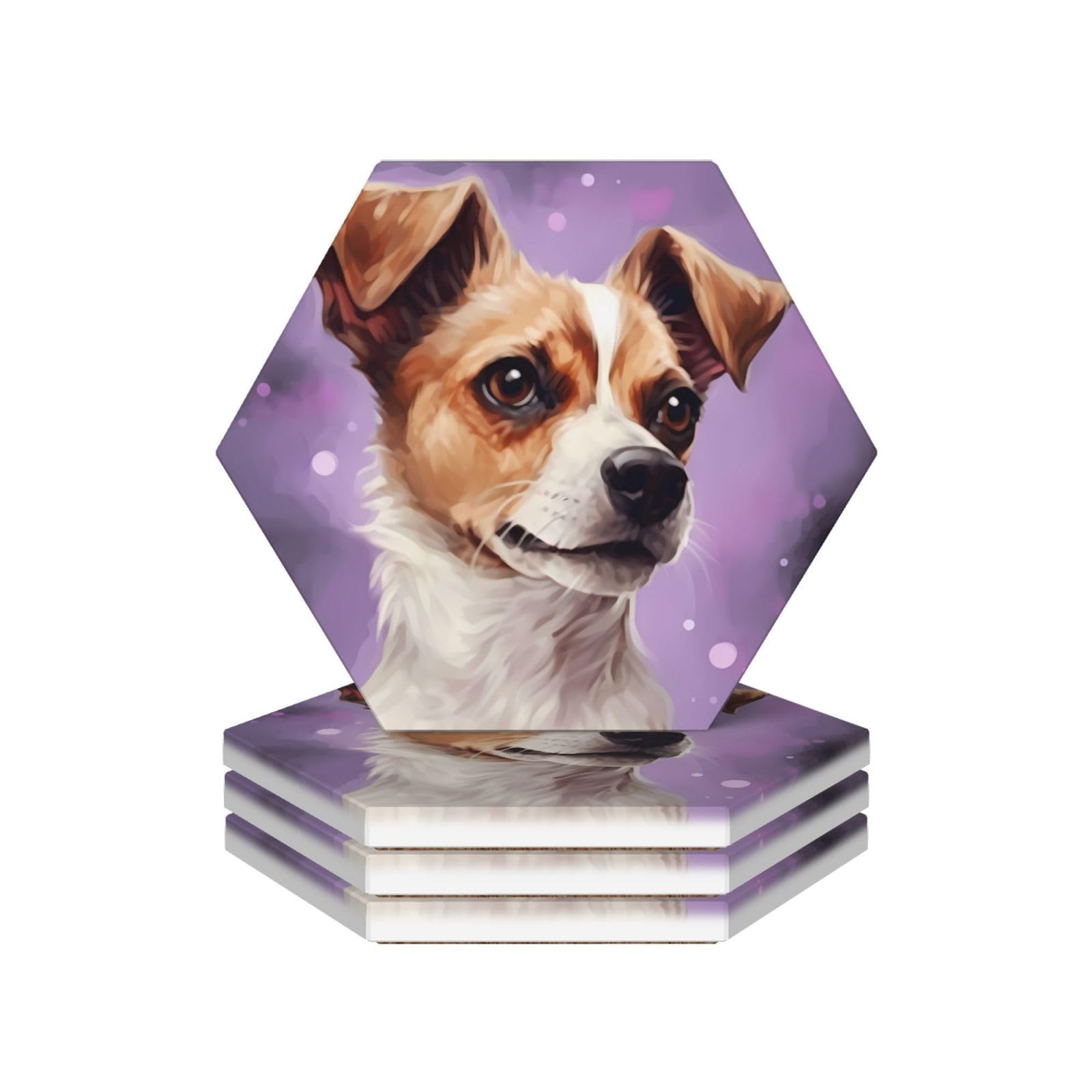 Dessous de verre pour boissons motif chien violet cadeau idéal