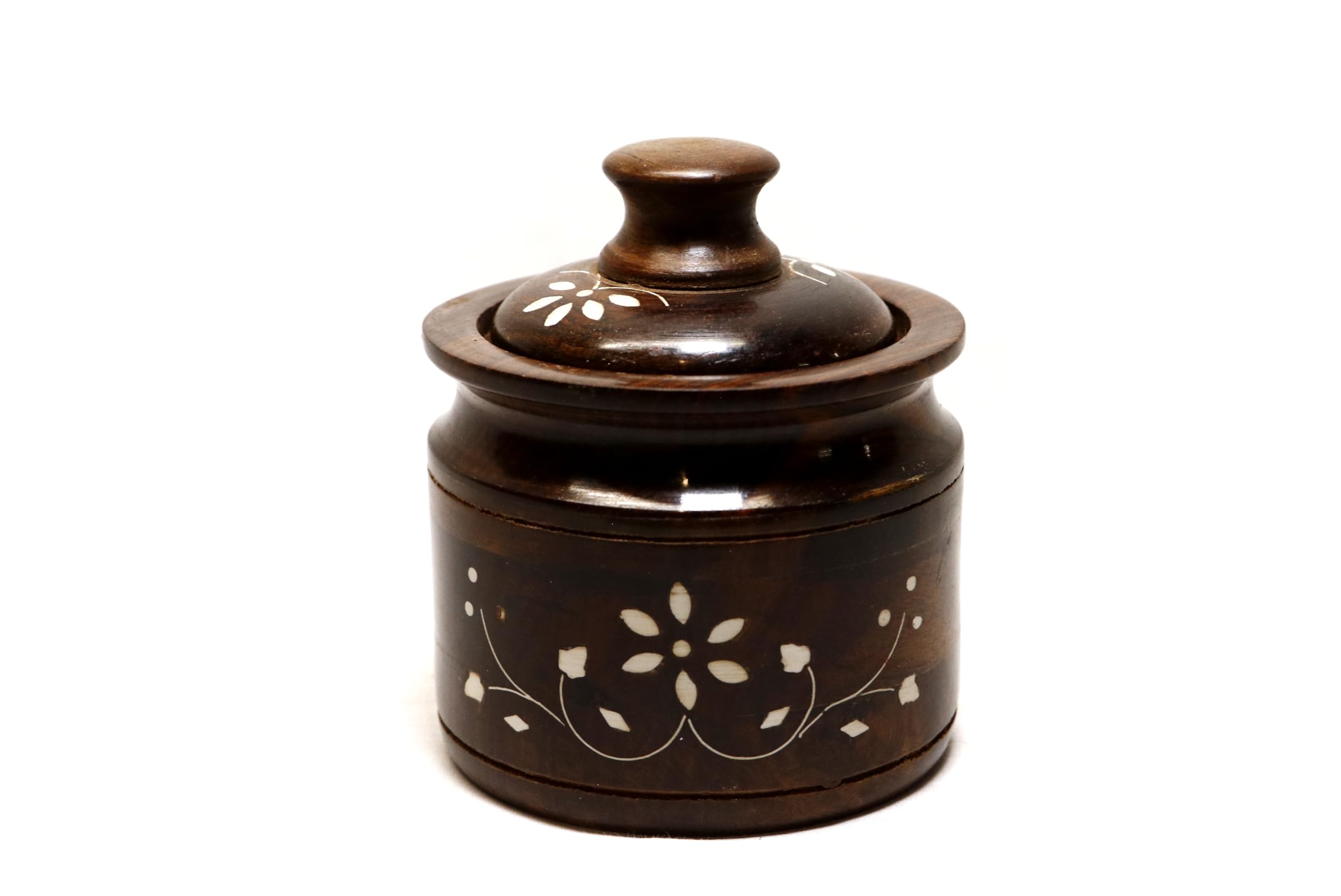 Benevolence Solutions Wooden Salt and Pickle Jar with Top Lid for Kitchen and Dining Table
