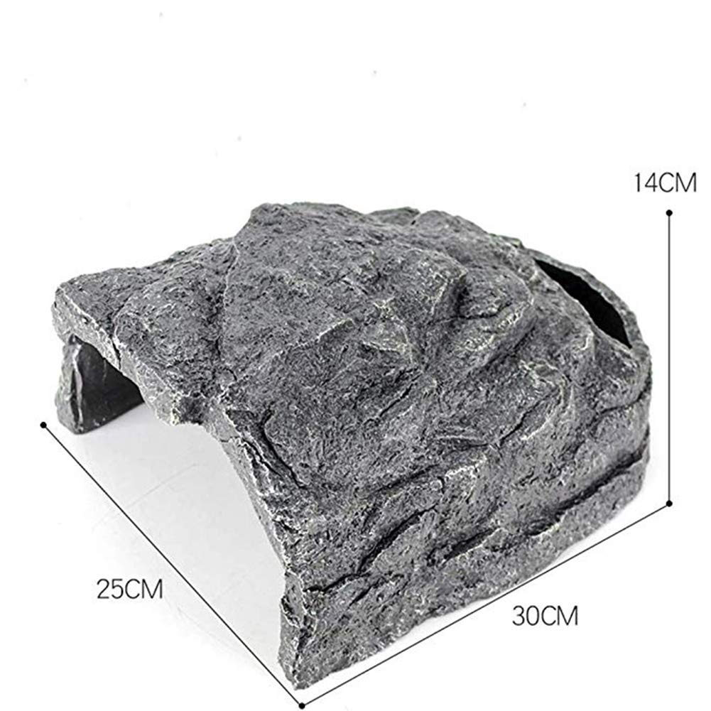 OMEM Piel de reptil, jaula de tortuga, roca artificial planta, decoración de hábitat humidificado (XXL)