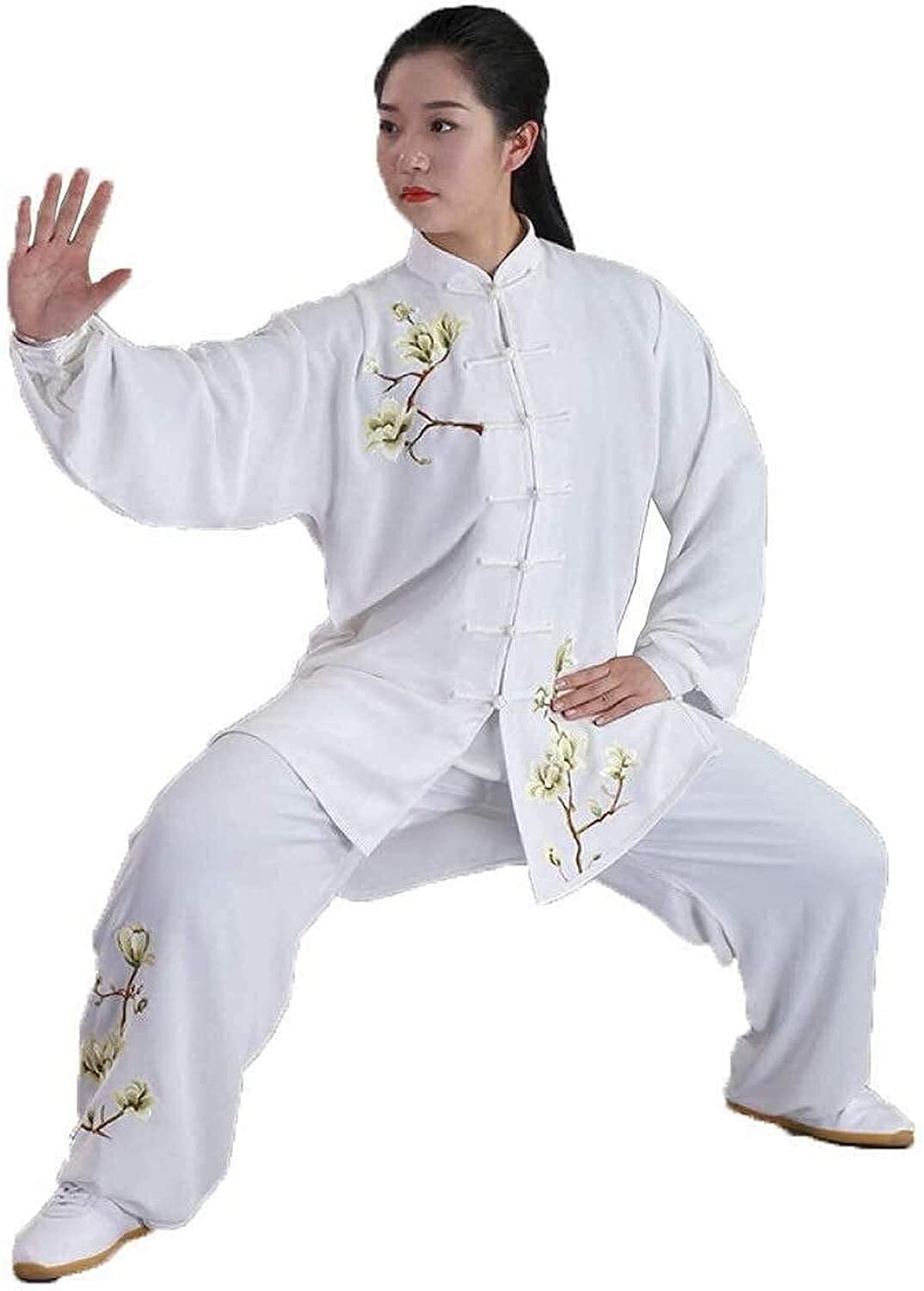 Costume d'arts martiaux Tai Chi jaune L - Vêtements de yoga Kungfu amples RWRAPS