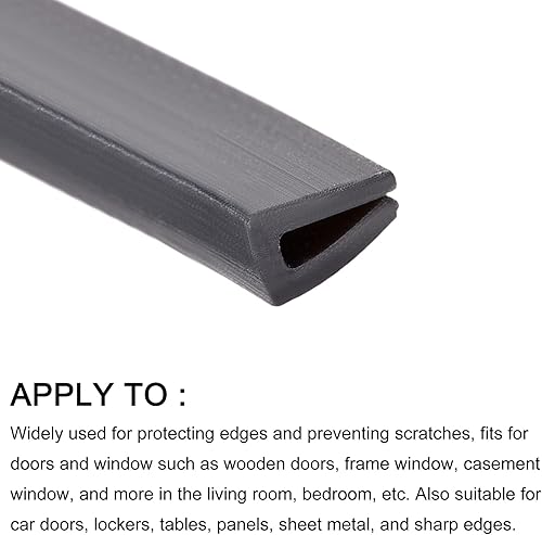 Miniatura 6 de METALLIXITY Moldes de borde (3M9.84') 1 unidad, canal en U de silicona para tira de sellado de borde de 0.004-0.059in, para puertas de hogar,