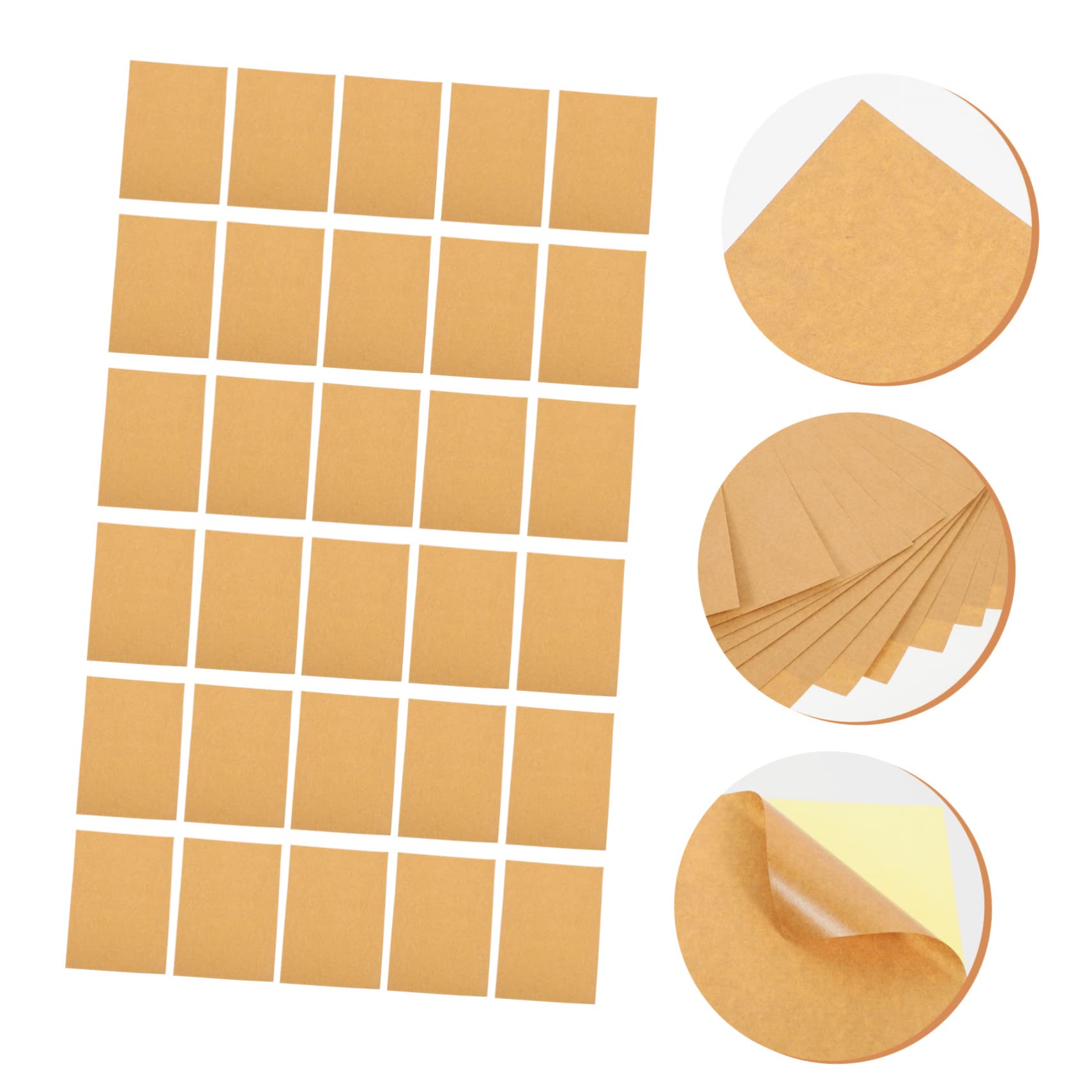 Étiquettes Autocollantes en Papier Kraft Vierge A4, 100 Feuilles