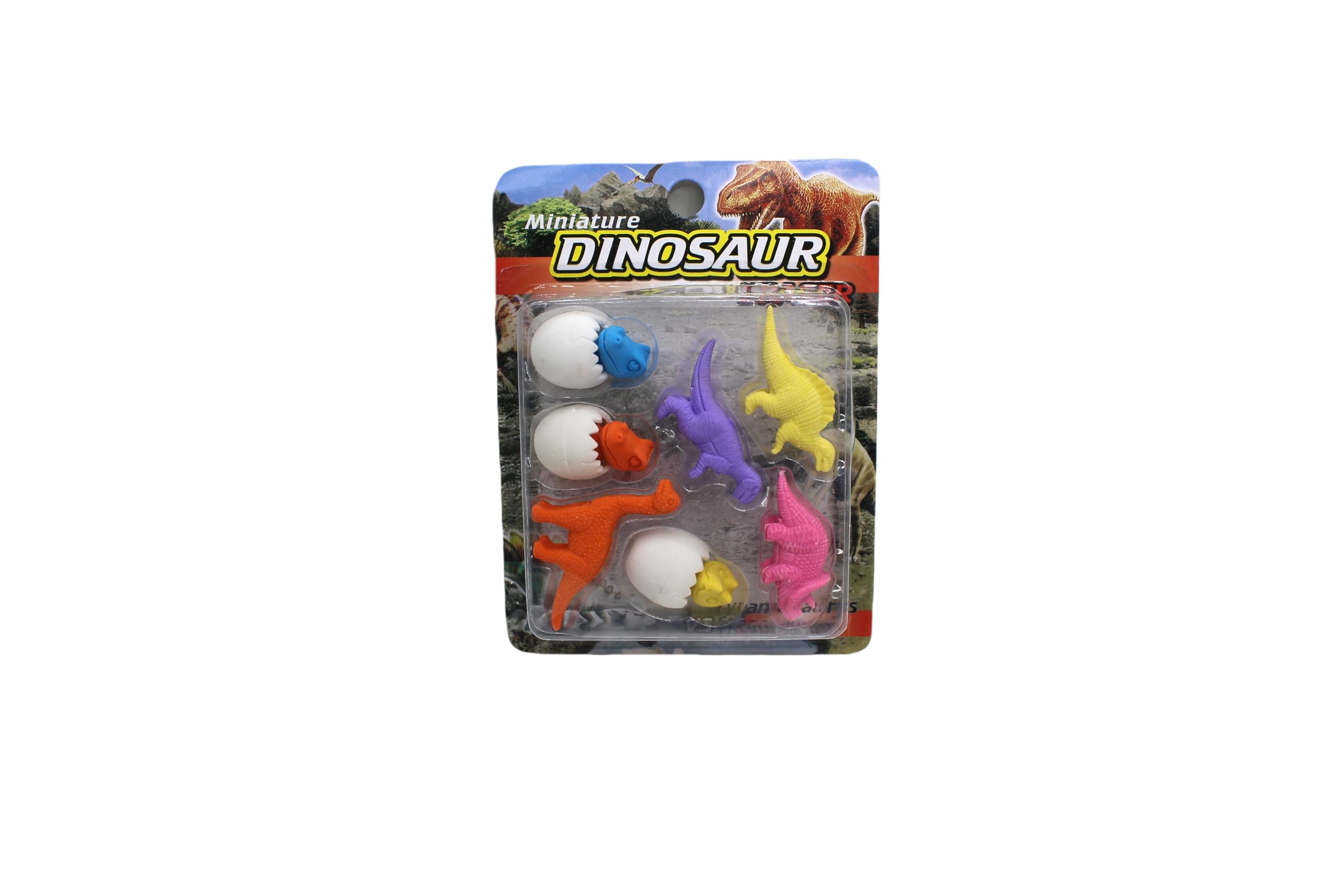 Neoinsta Set of 10 Erasers with 4 Dinosaurs, 3 Eggs and 3 Baby Dinosaurs Non-Toxic Safe Educational Stationery erasers Set Design 1 (Multicolor)