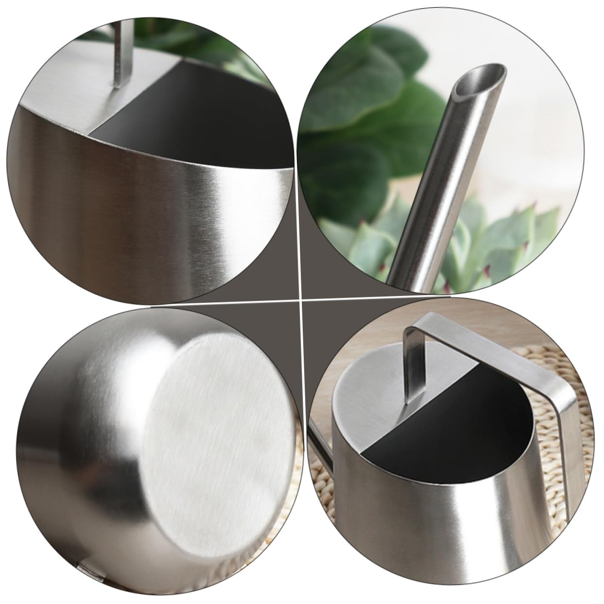 Abaodam 2 Stück Gießkanne aus Edelstahl Anlage Gießkanne groß Zimmerpflanze Garten Hydro inoxlm giesskanne Wasserkocher aus Metall für zu Hause Rostfreier Stahl Silver