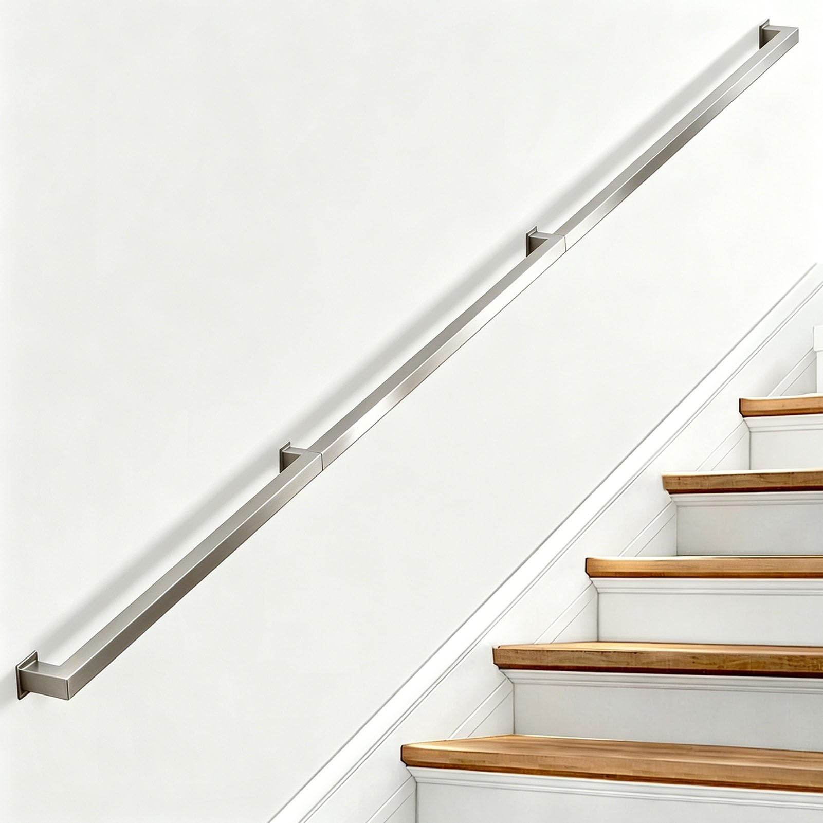 Barre d'appui d'escalier murale en acier et métal pour couloir intérieur de 570cm