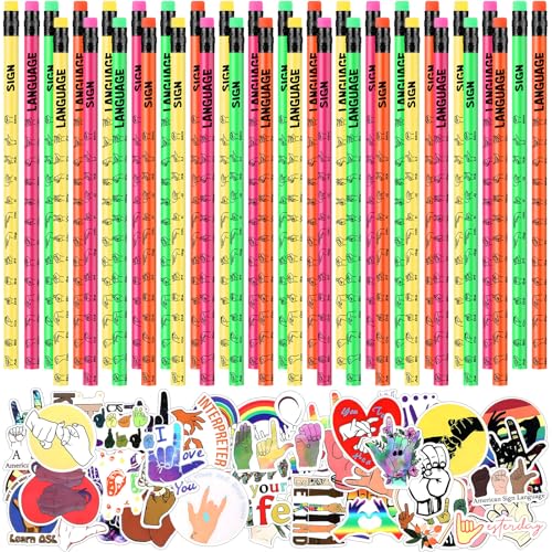 Set de 136 piezas con lápices de lenguaje de señas Affrolling miniatura 1