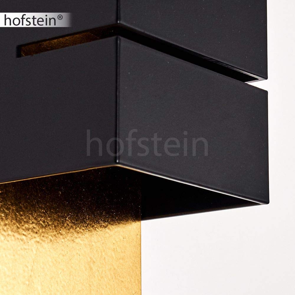 Aplique Tora, metal en negro/oro con ranura, aplique moderno con efecto luminoso, 1 x casquillo G9, aplique cubo/interior con efecto arriba y abajo, sin bombilla(s)