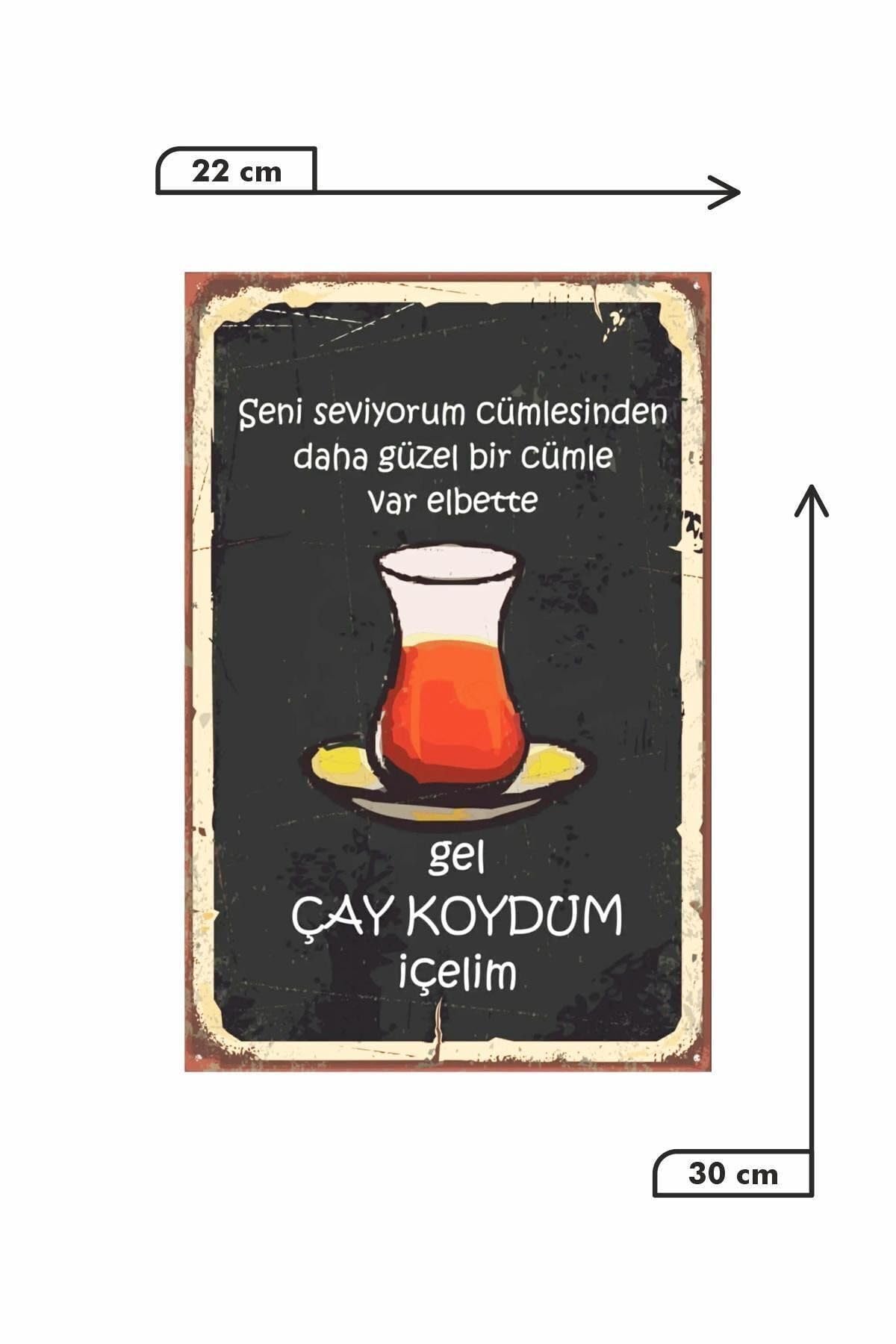 Dekolia Gel Çay Koydum Içelim Retro Vintage Drtr0002 Ahşap Mdf Tablo