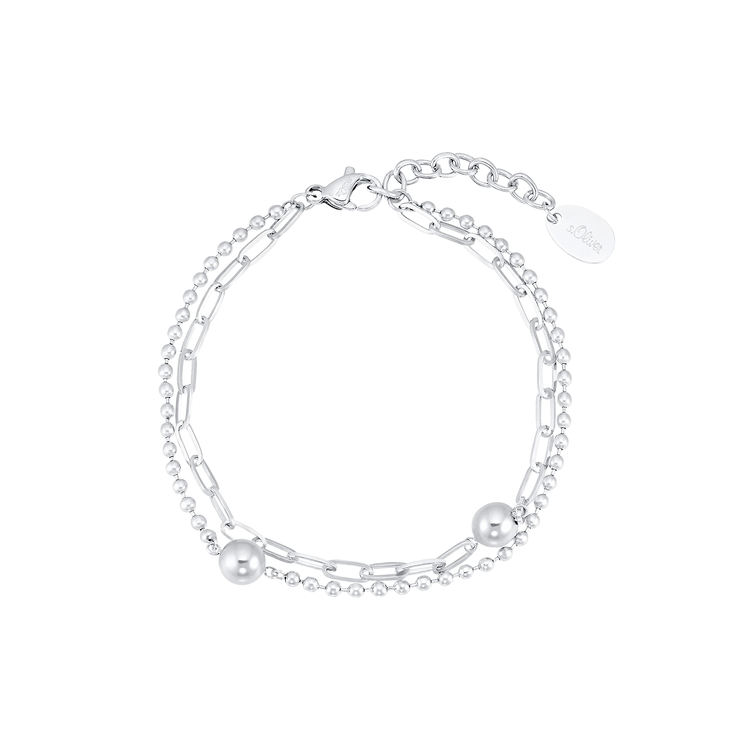s.Oliver Bracelet Women Arm jewelry, 17+3 cm, Silver, Comes in jewelry gift box, 2031475