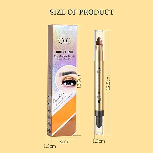 Miniatura 2 de Yovimak Lápiz de sombra de ojos de doble cabeza impermeable con purpurina lápiz de sombra de ojos impermeable pluma de sombra de ojos hipoalergénica
