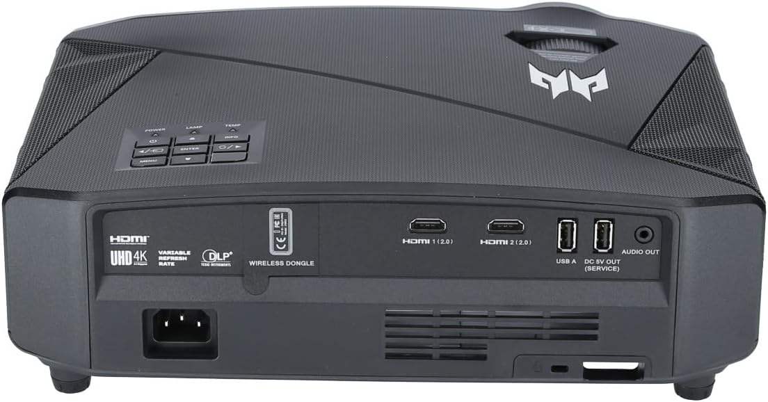 Rear view of Acer Predator GD711 DLP Projector showing input and output ports
