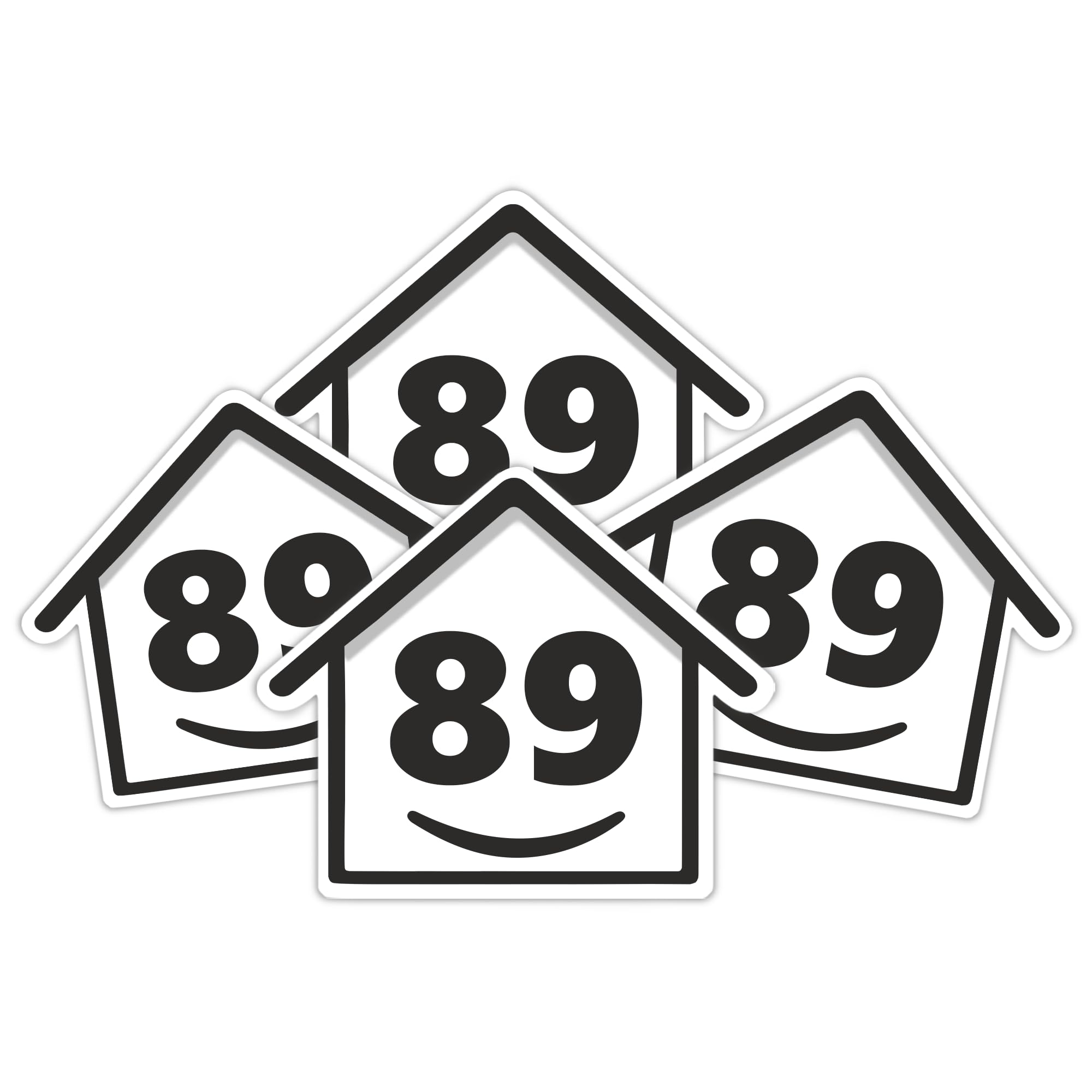 4 x Bin Numbers for Wheelie Bins, 1-99, 15cm ‘Happy House’ Design Dustbin Stickers, Easy Application Stick On Number Stickers - Weatherproof Self Adhesive Vinyl, Black (11) — view 11