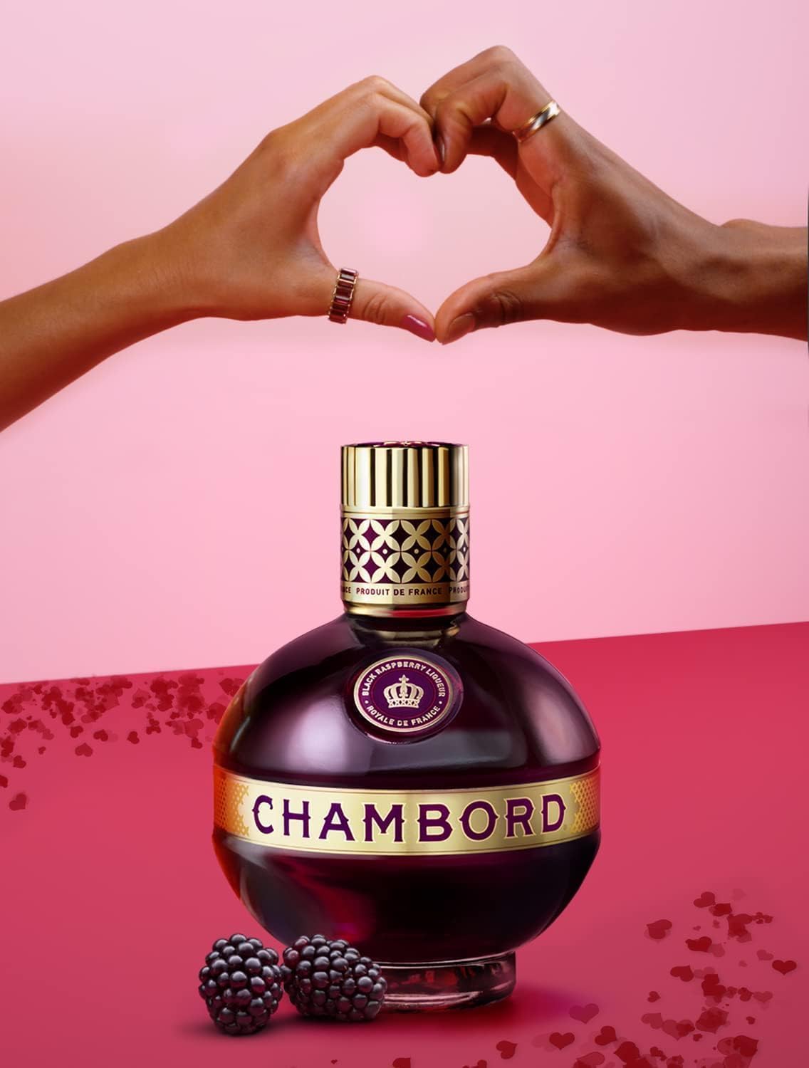 Chambord Licor de Frambuesa Negra, Sabor Dulce y Afrutado, 16,5% Vol. de Alcohol, 500 ml