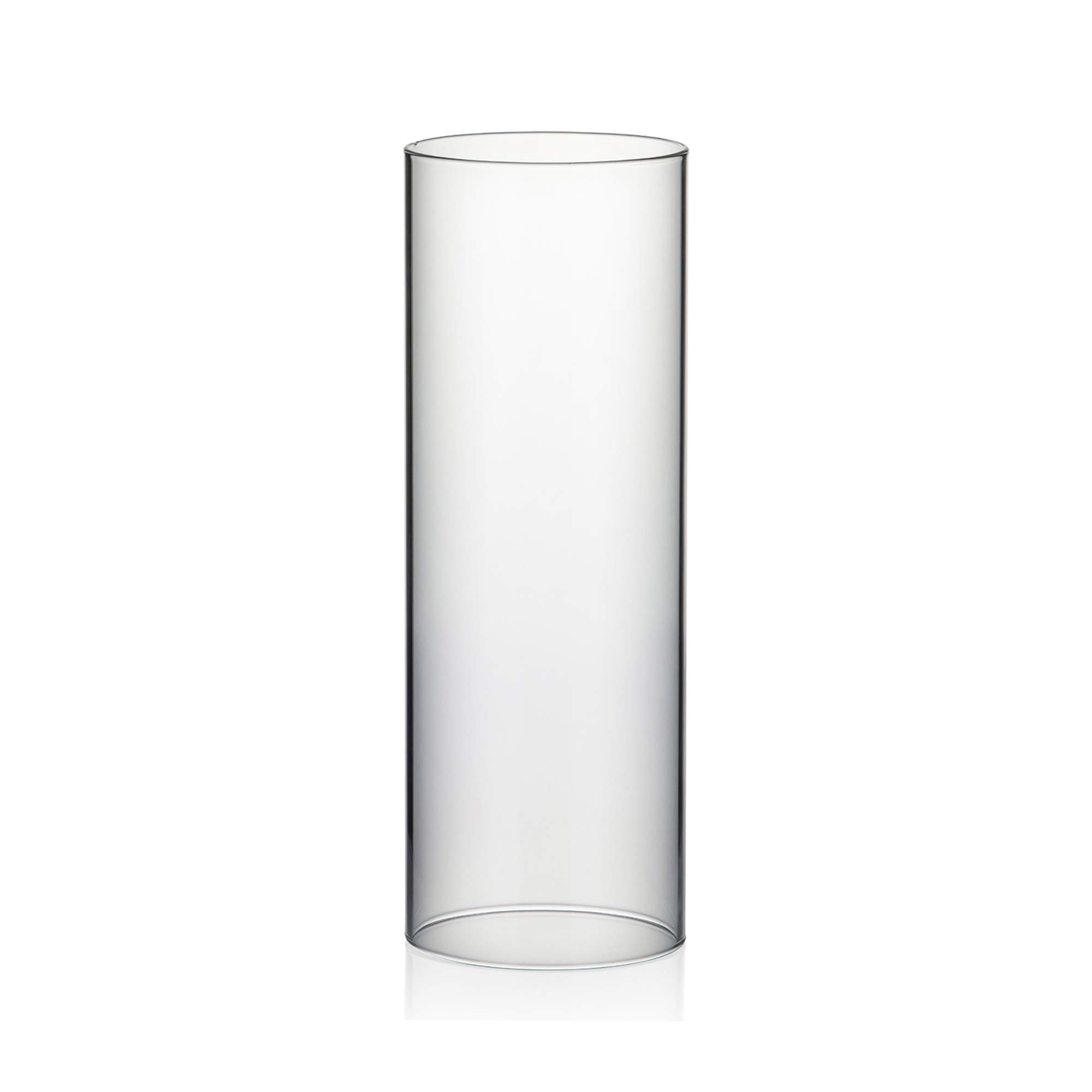 WGVI Hurricane Candle Holder Sleeve, Wide 3.5", Height 10", Clear Glass Cylinder Candleholder, Chimney Tube, Open Ended Candle Shade, 1 Piece